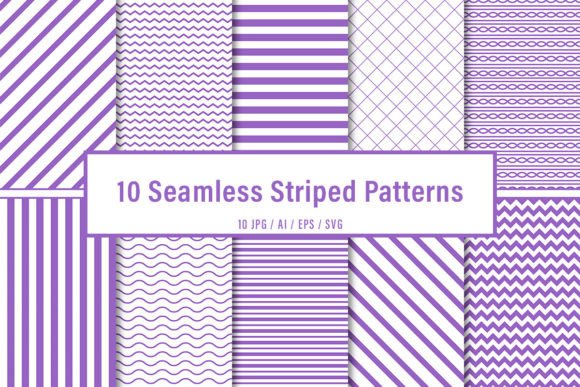 10 Seamless Purple Striped Patterns Set Review