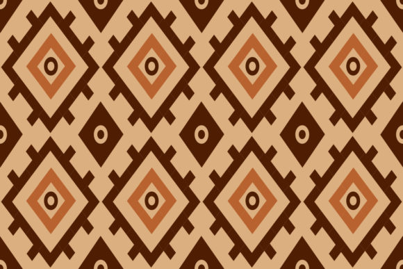 Aztec Ethnic Geometric Brown Color Pattern for Graphics and Patterns