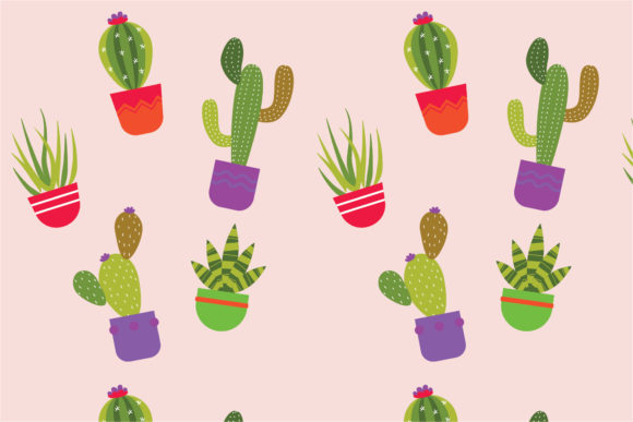 Cactus Plant Pattern Graphics for Handmade Creations