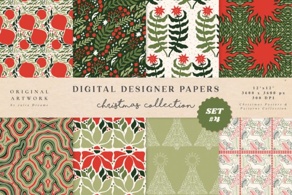 Christmas Modern Digital Paper Patterns for Branding and Graphics