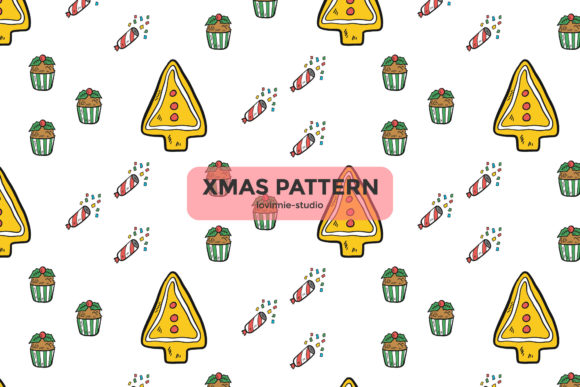 Christmas Pattern Cookie Vector Cute for Handmade Crafts