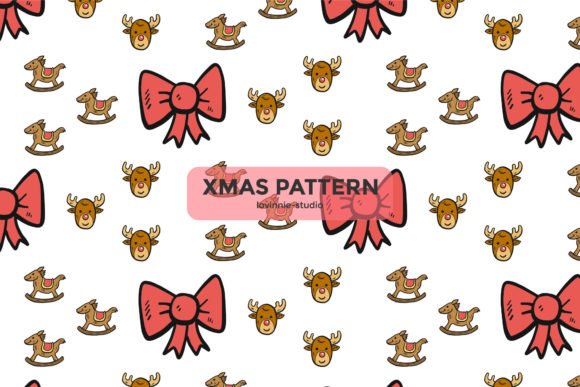 Christmas Pattern Ribbon Vector Cute for Crafting and Graphics
