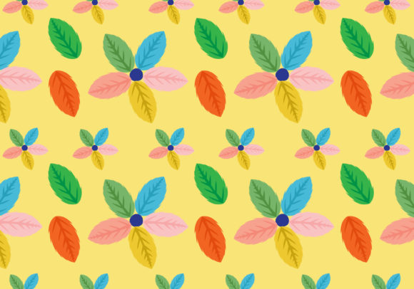 Colorful Leaves Seamless Vector Pattern for Graphics and Patterns