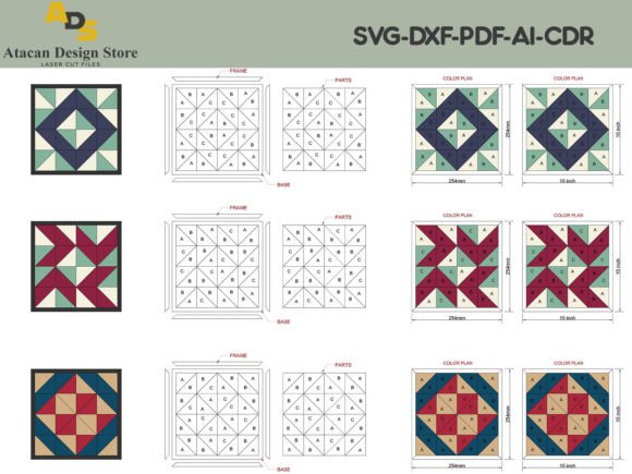 Farmhouse Patterns Barn Quilt Pattern for Graphics and Branding