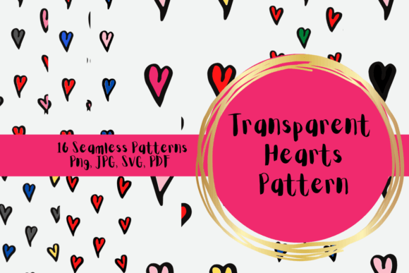 Heart Patterns Graphic Design Asset for Crafting