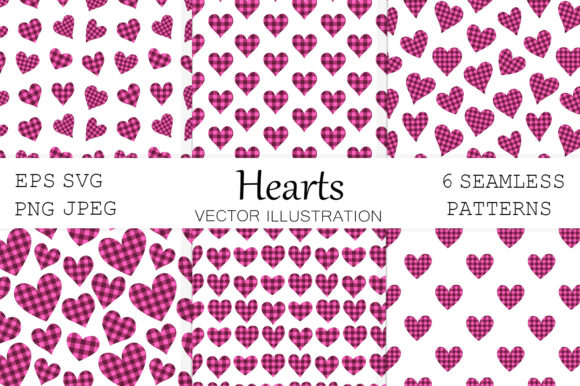 Hearts Pattern Buffalo Plaid SVG for Branding and Packaging
