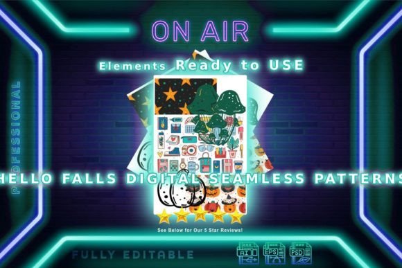 Hello Falls Digital Seamless Patterns