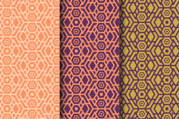 Hexagon Geometric Pattern Outline for Graphics and Patterns
