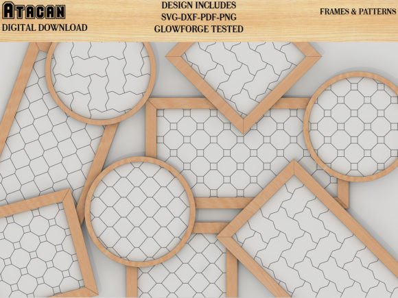 Hexagon Square Patterns with Frame for Graphic Design