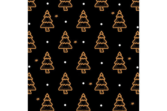 Pattern Hand Drawn Christmas Tree Art 01 for Graphics and Patterns