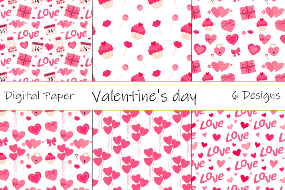 Seamless Pattern Valentine's Day Hearts for Graphics and Patterns