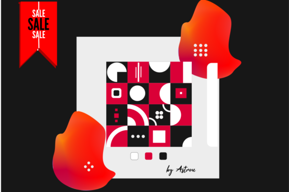 Simple Vector Pattern Red-Geometric Art for Crafting and Design