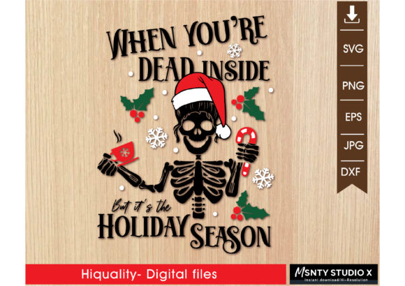 Skull Christmas SVG for Crafts and Graphics
