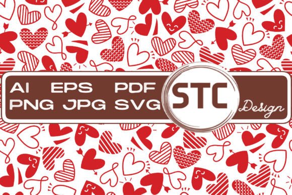 Valentine Red White Heart Patterns: A Versatile Graphic Design Asset