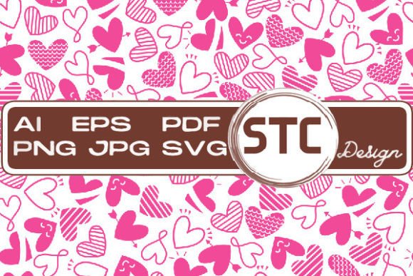 Valentine White Pink Heart Graphics for Crafting