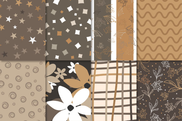 Vintage Color Floral Digital Paper for Graphics and Patterns