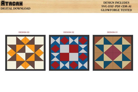 Wood Quilt Block Laser Quilt Patterns for Creative Design Projects